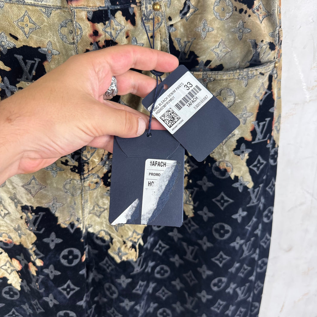 Louis Vuitton Velvet Monogram Bleached Jeans