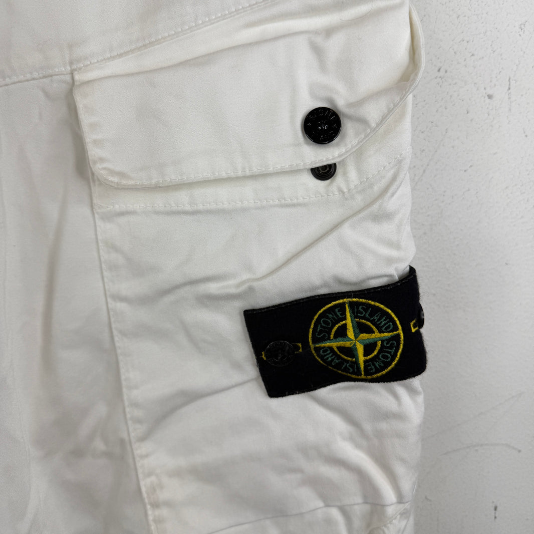 Stone Island White Cargo Pants