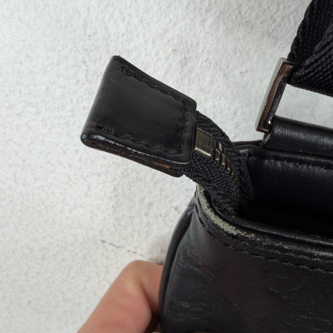 Gucci Leather Monogram Messenger Bag