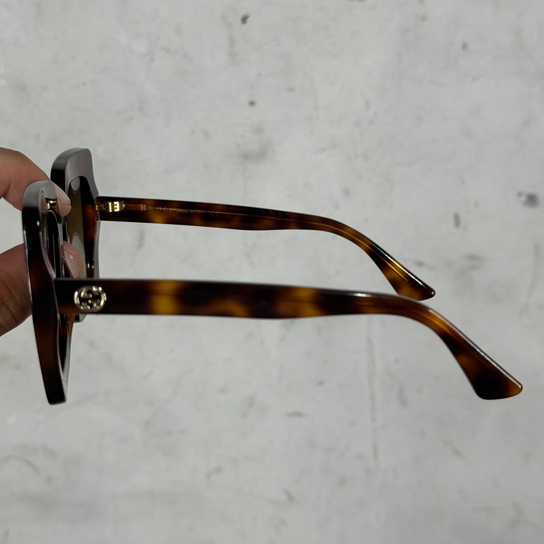 Gucci Wide Lens Tortoise Sunglasses