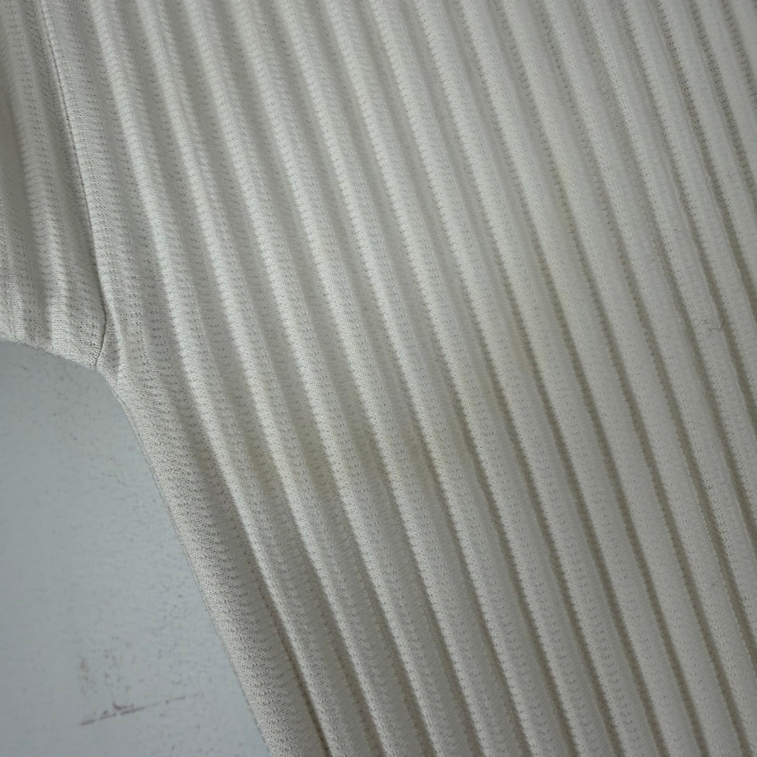 Issey Miyake Plisse Eggshell Polo