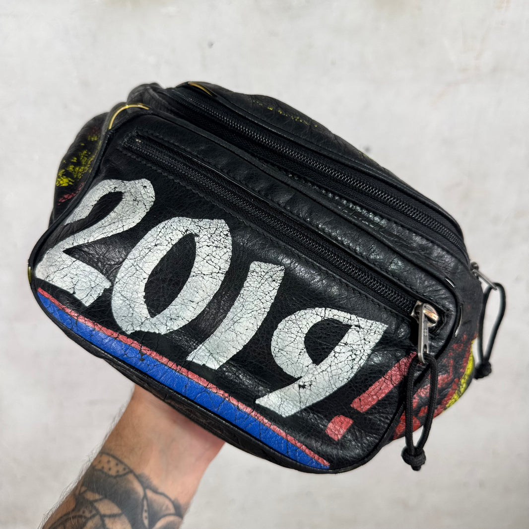 Balenciaga Smoked Leather Grafitti Waist Bag
