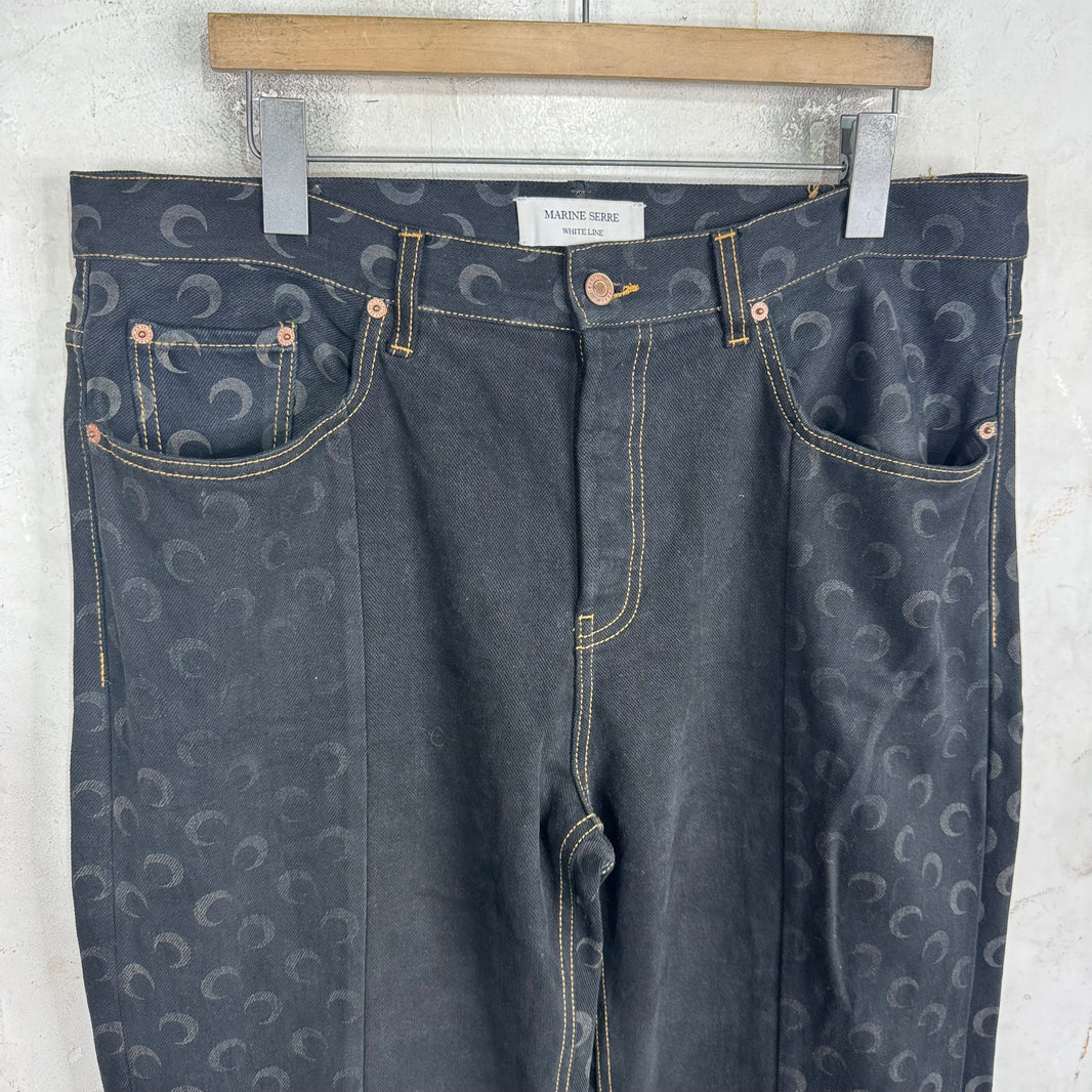 Marine Serre Patchwork Monogram Baggy Jeans