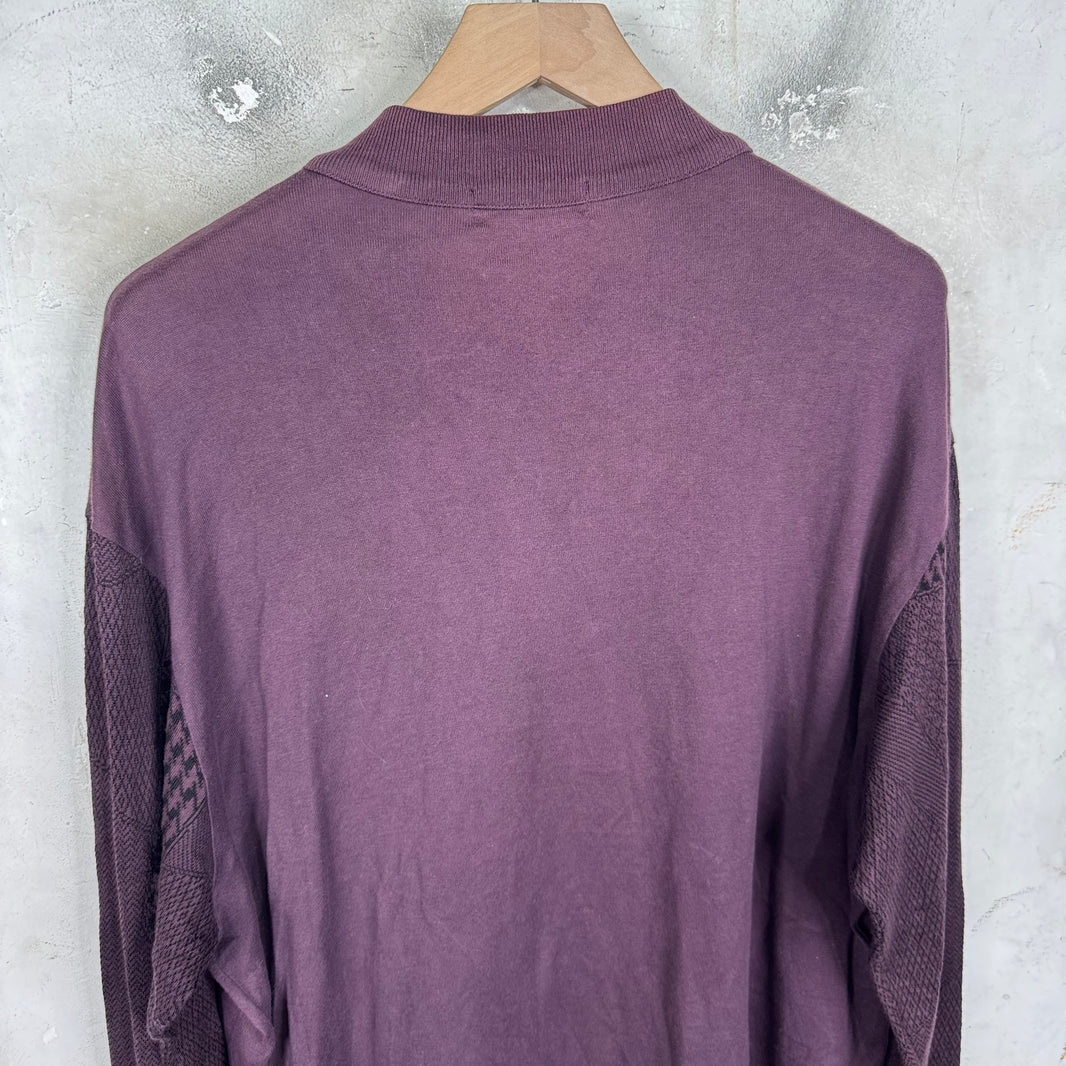 Yohji Yamamoto Maroon Cotton Henley Shirt