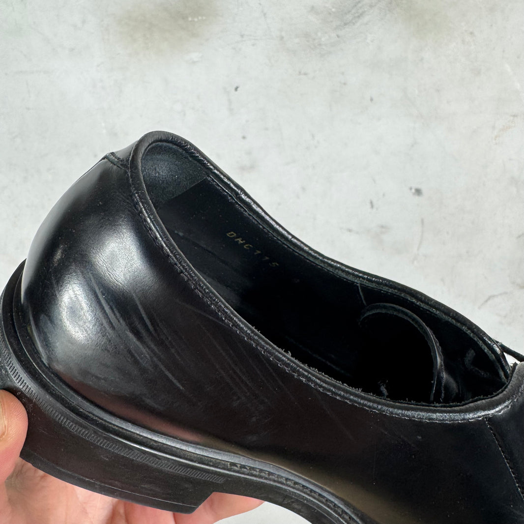 Prada Black Brushed Derbys