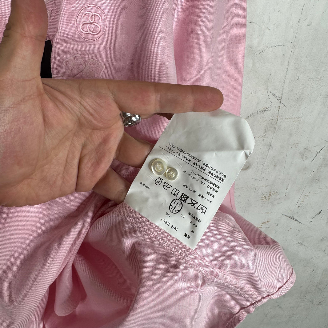 Stussy x Junya Pink Logos Buttoned Shirt