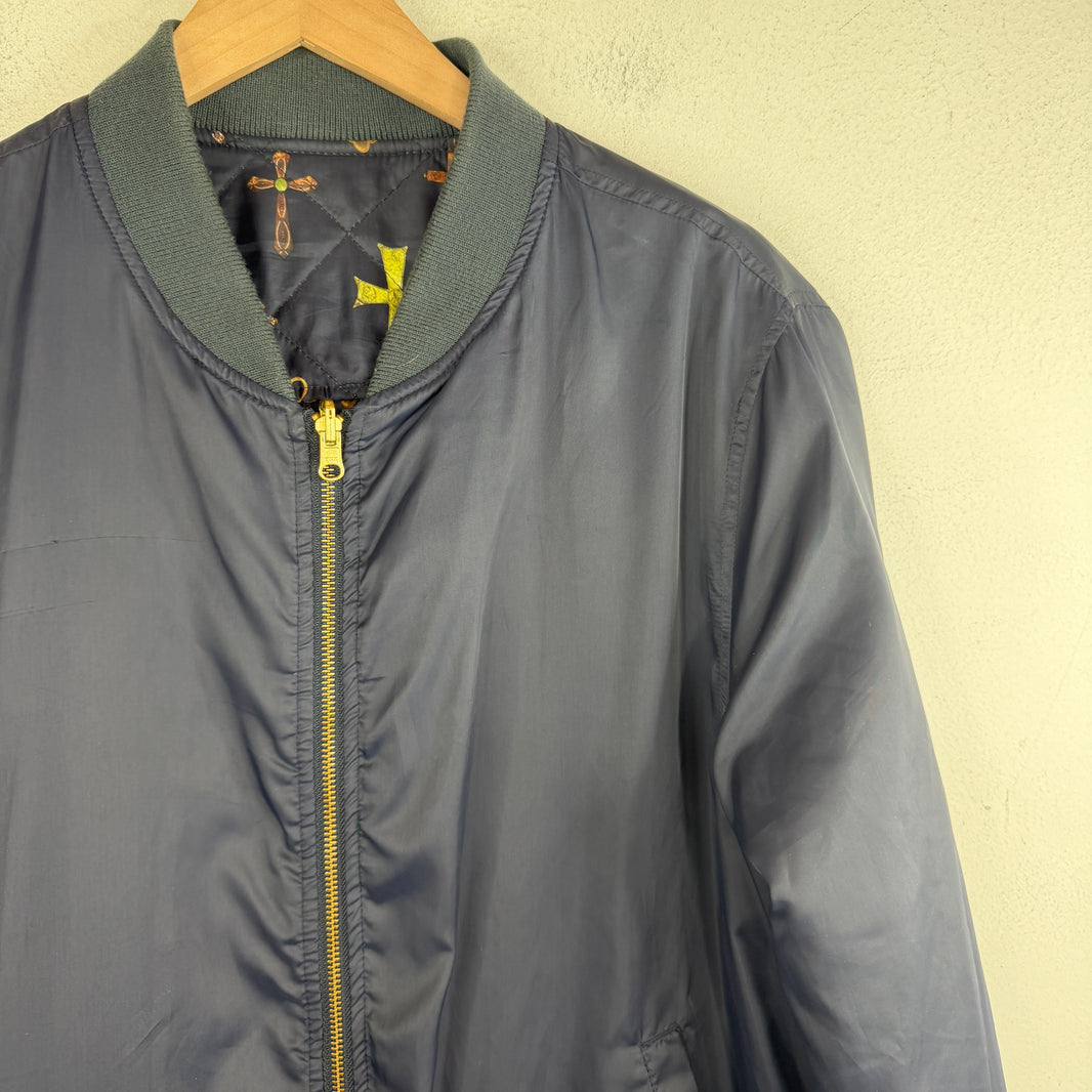 Supreme Navy Crosses Reversible Bomber Jacket