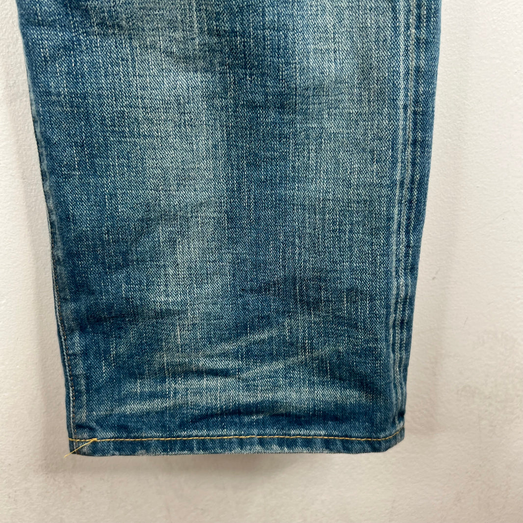 RRL Blue Washed Repaired Jeans