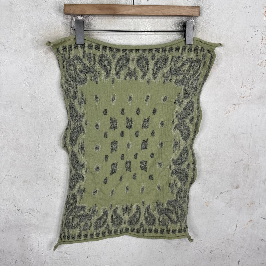 Kapital Green Paisley Wool Scarf