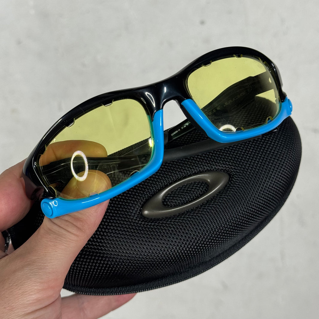Oakley Black/Blue Split Jacket Sunglasses