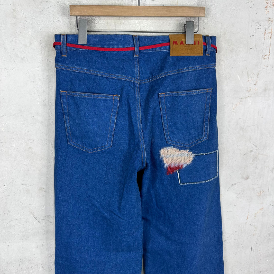 Marni Baggy Patchworked Darkwash Jeans