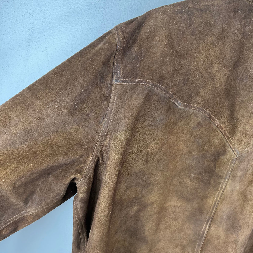 RRL Rough Out Suede Snap Button Overshirt