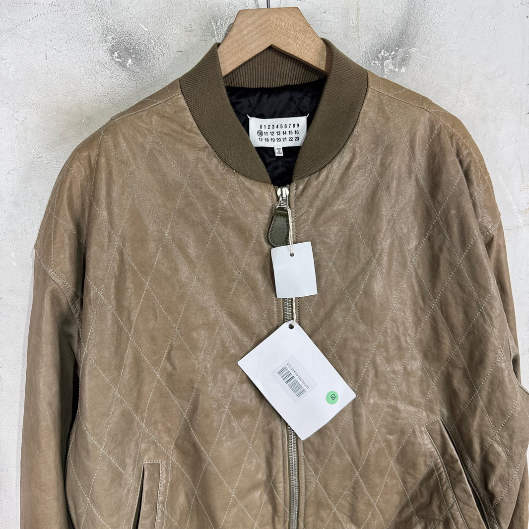 Margiela Diamond Quilted Leather Bomber
