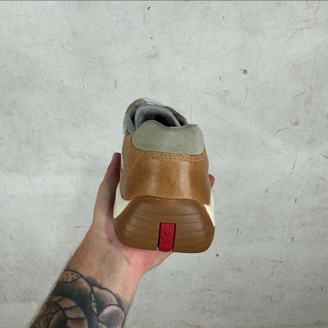 Prada Tan Leather/ Suede Exclusive Americas Cup