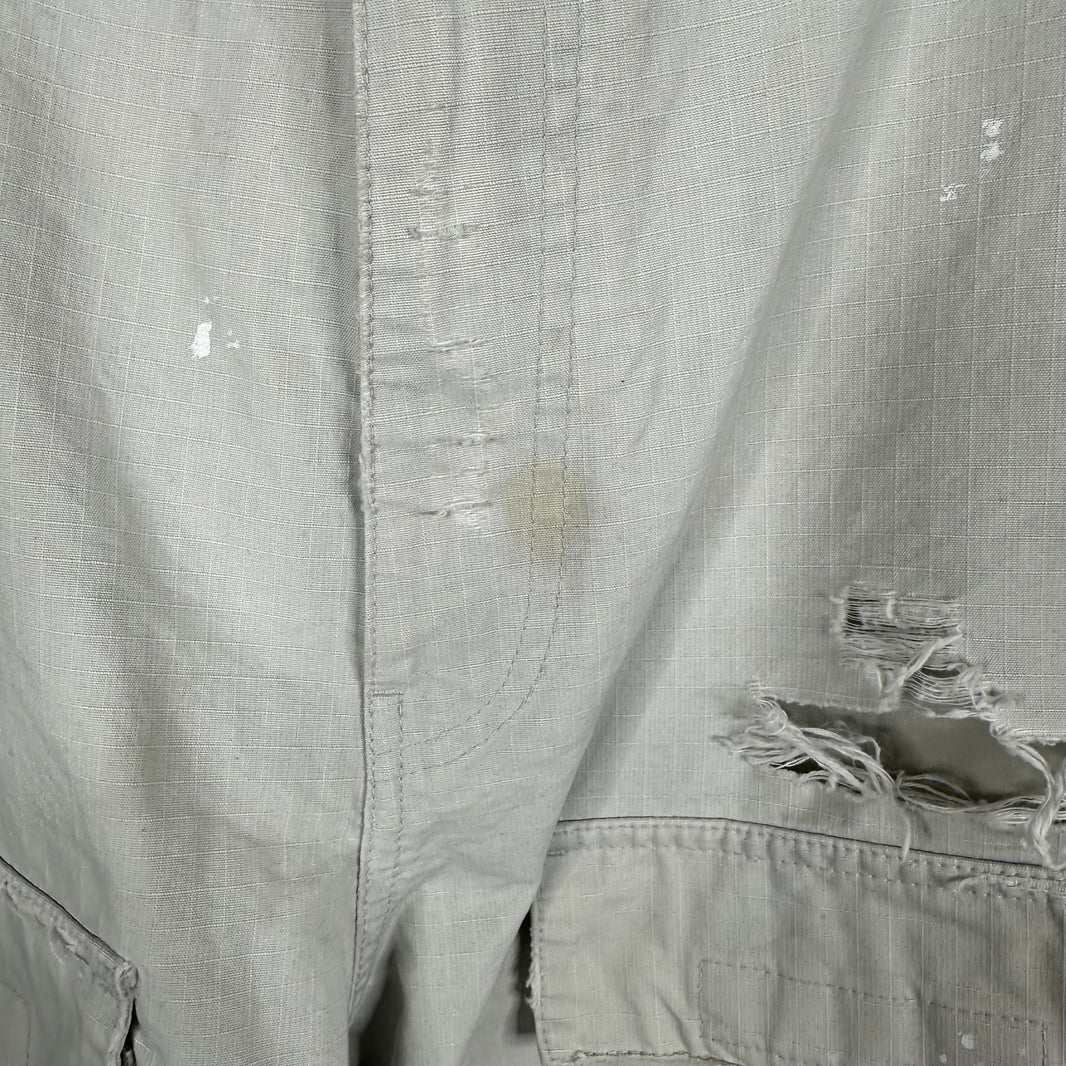 Balenciaga Distressed White Cargo Pants