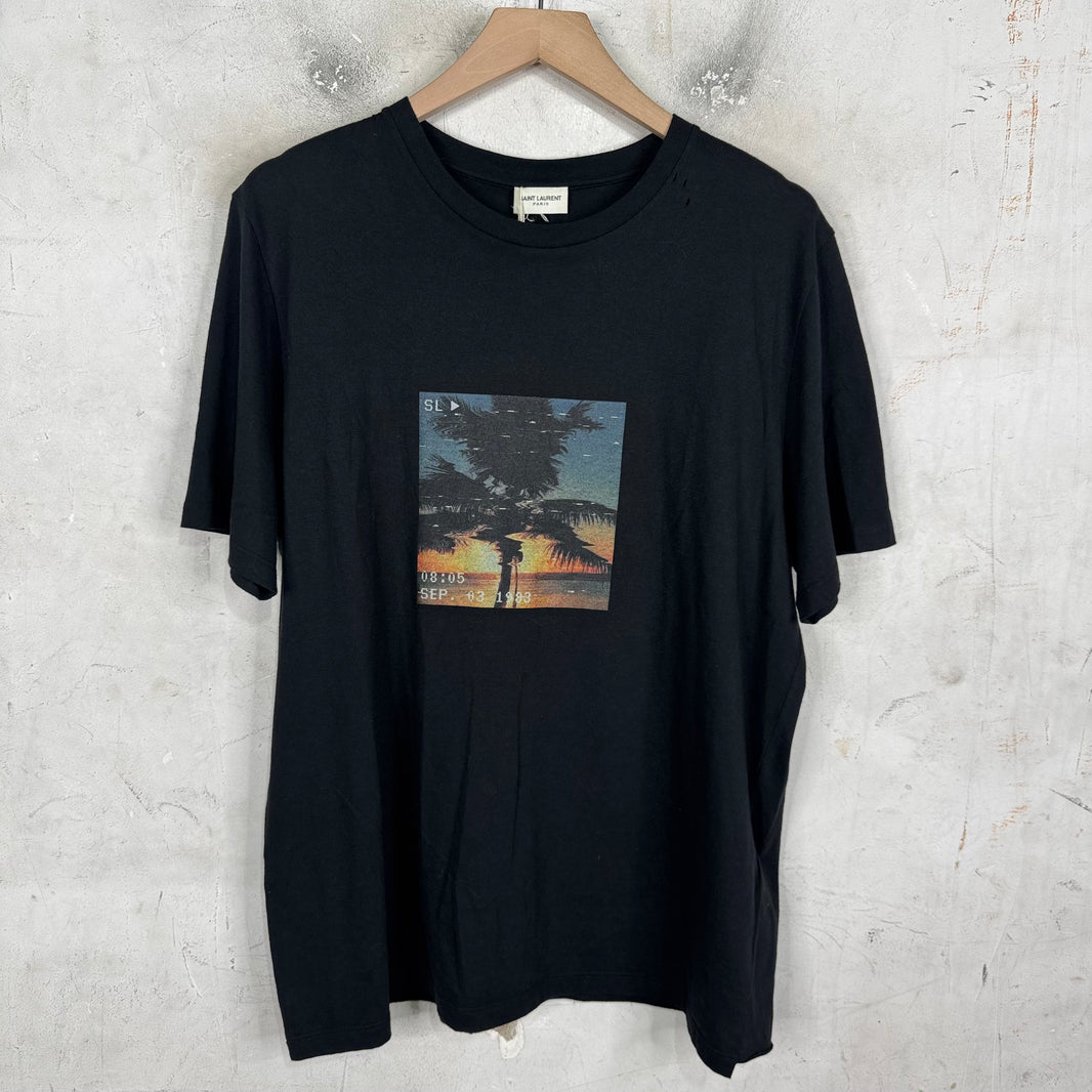 Saint Laurent Palm Tree Video Camera Photo T-Shirt