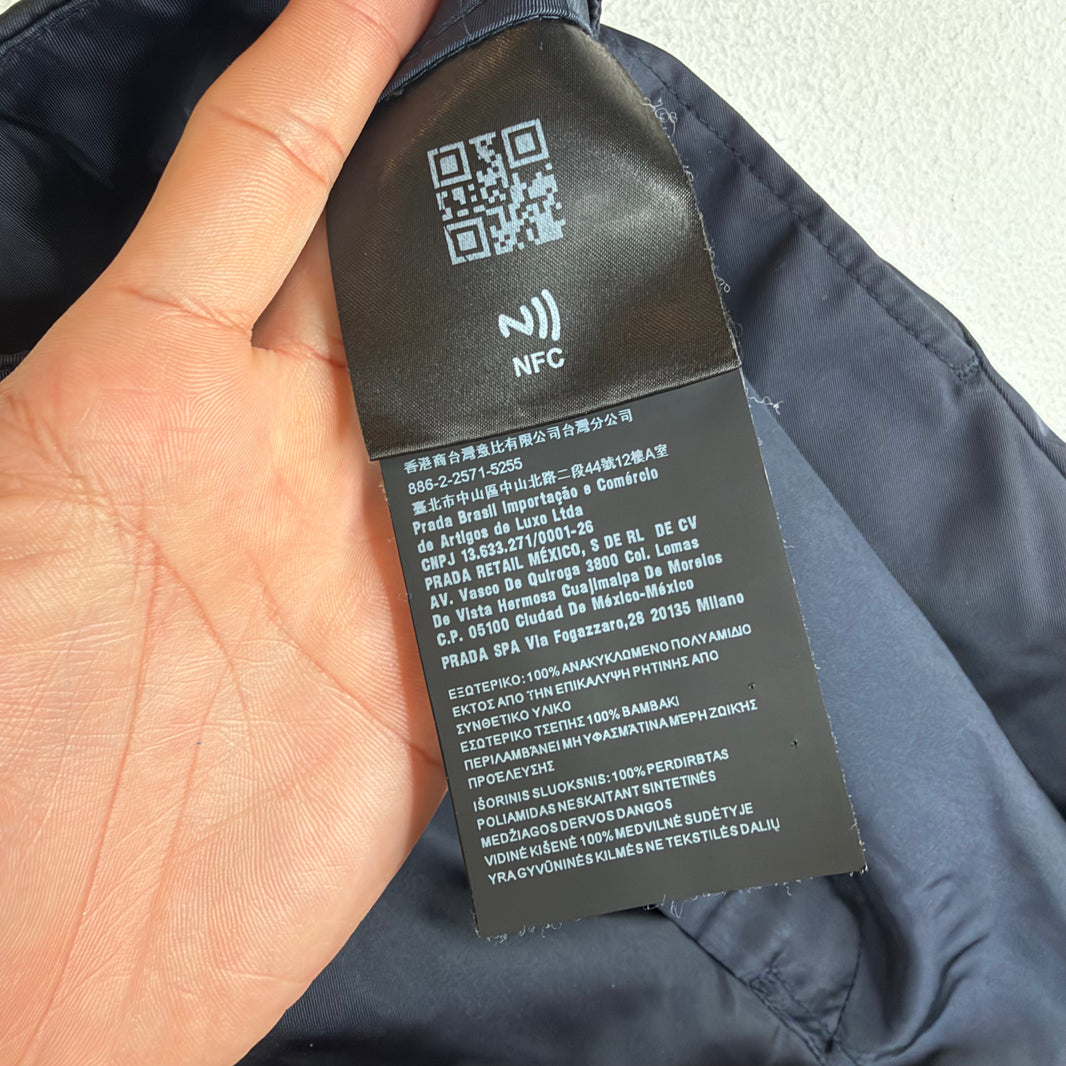 Prada Navy Nylon Badge Shorts