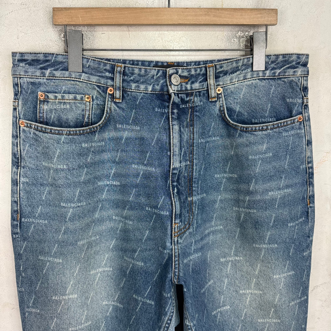Balenciaga AOP Monogram Lightwash Jeans