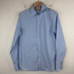 Gucci Blue Striped Button Up Shirt