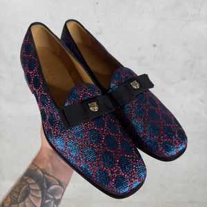 Gucci Glitter Monogram Loafers
