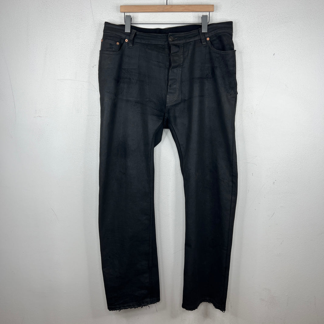 Balenciaga Sample Wax Coated Denim Jeans