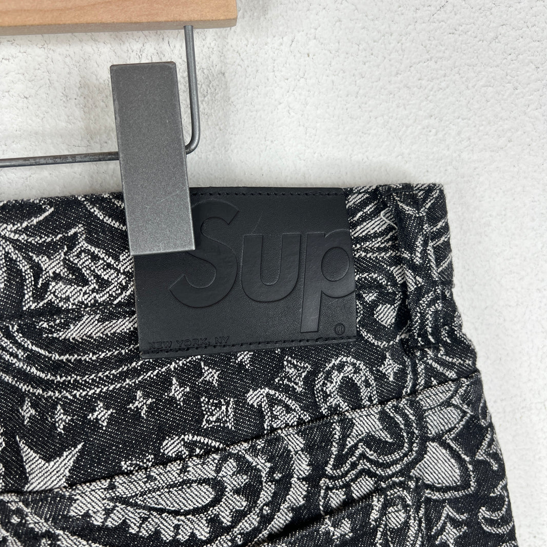 Supreme Black Paisley Jacquard Jeans