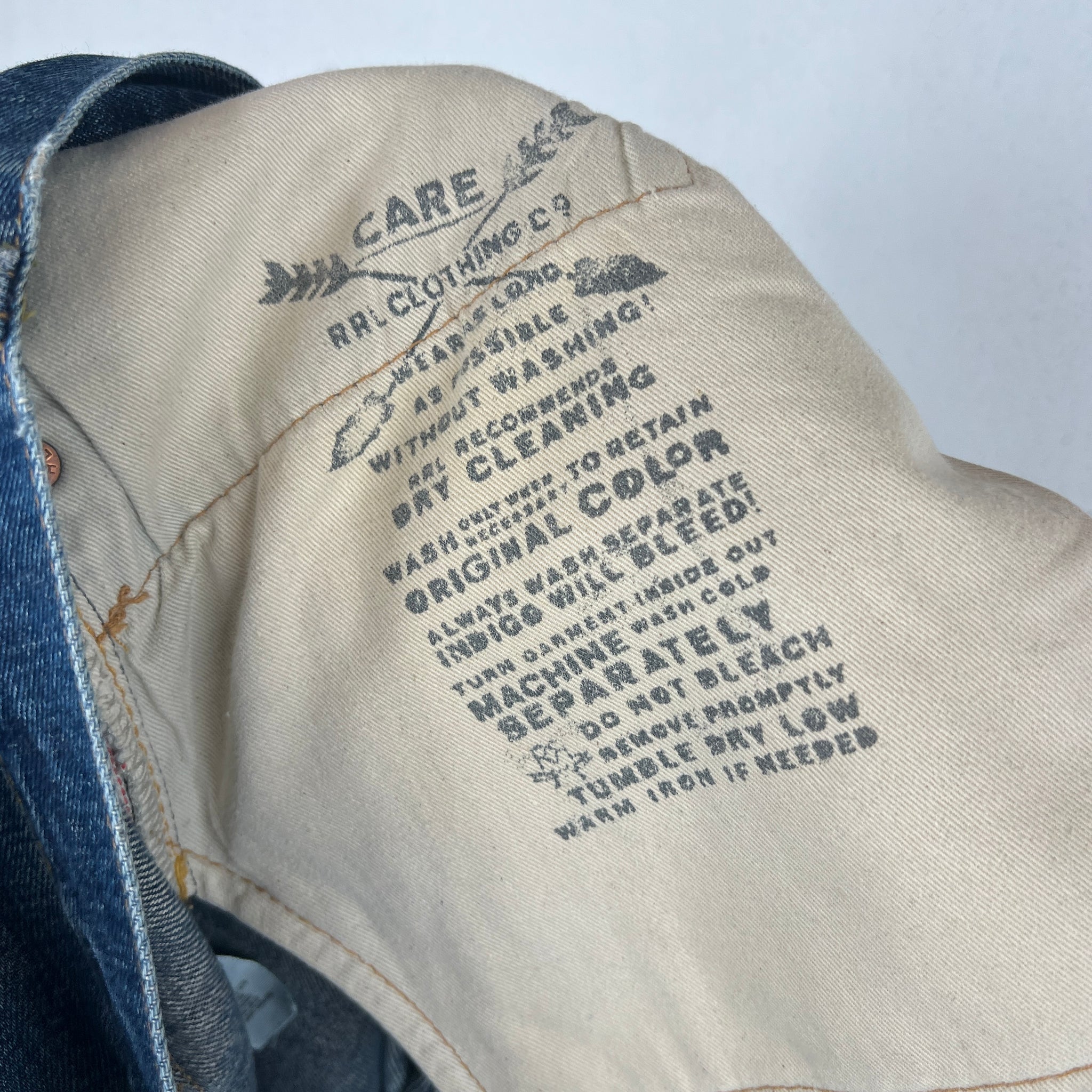 RRL Distressed Knee Cut Denim Jeans