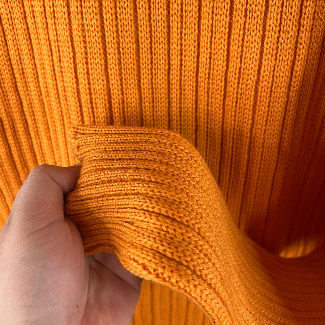 Prada Orange Button Up Diamond Knit Cardigan
