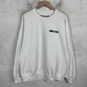 Deadly Doll White Comic Print Crewneck