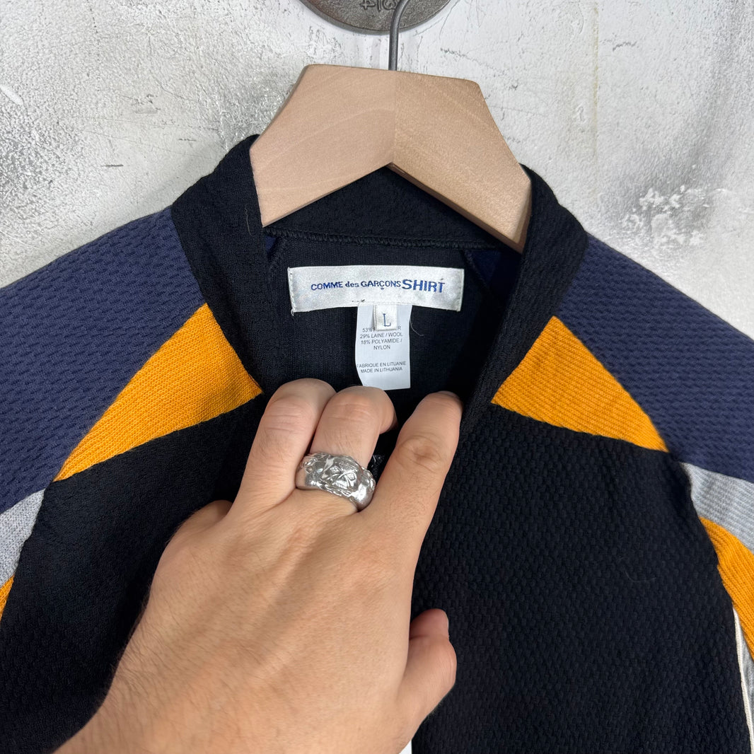 CDG Shirt Black/ Grey Mesh Paneled Track Jacket