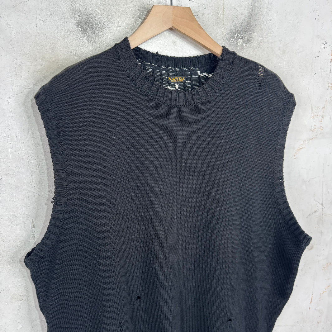 Kapital 5G Distressed Bones Sweater Vest