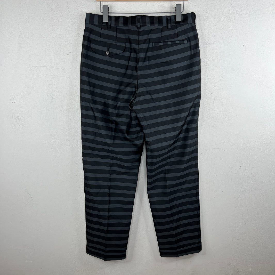 CDG Black Striped Cuff Hem Trousers