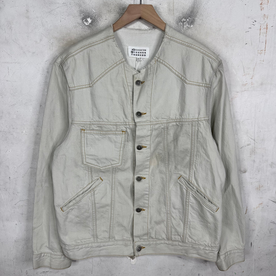 Margiela Beige Cut Collar Denim Jacket
