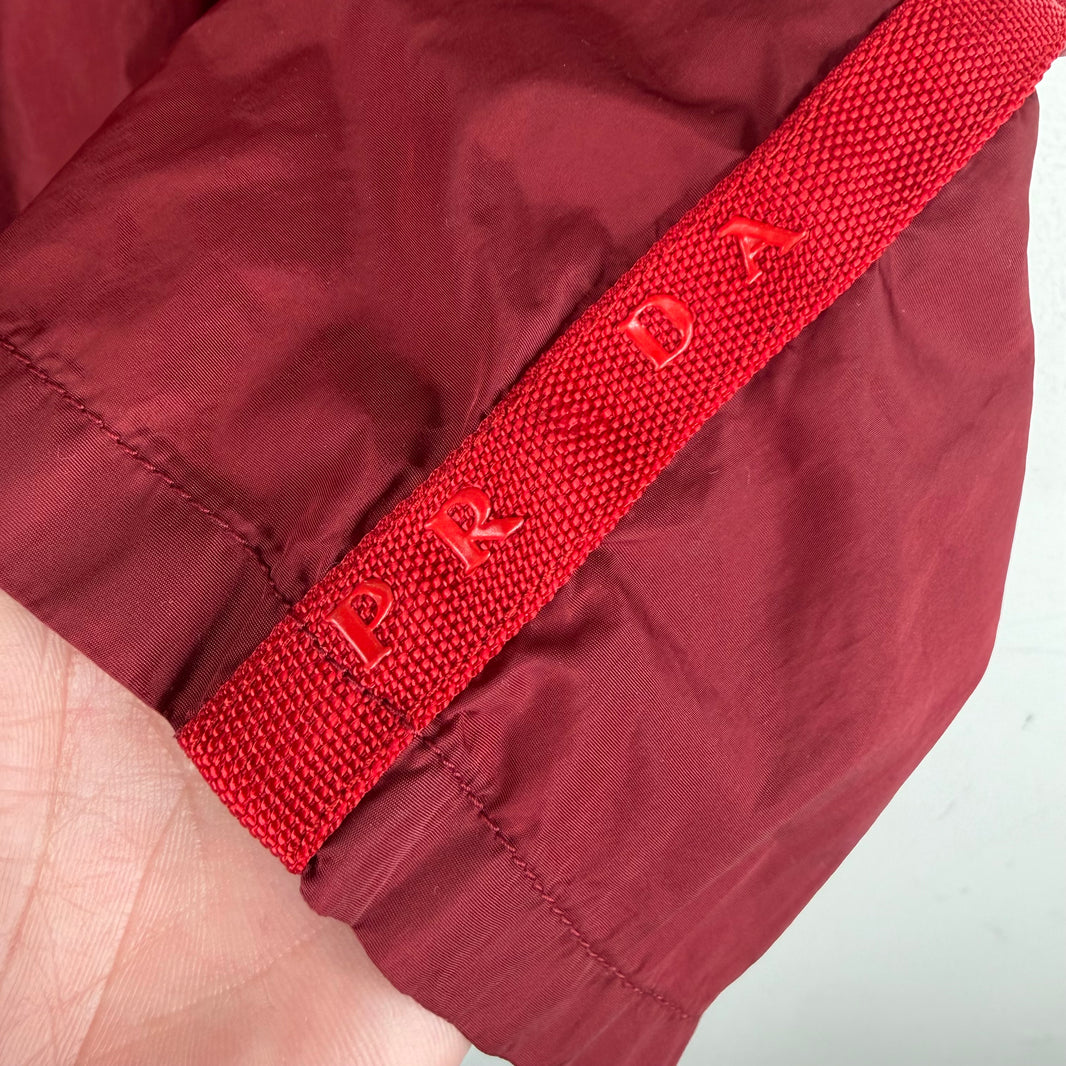 Prada Red Nylon Shorts
