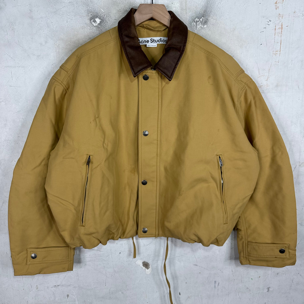 Acne Studios Faux Leather Collared Boxy Work Jacket