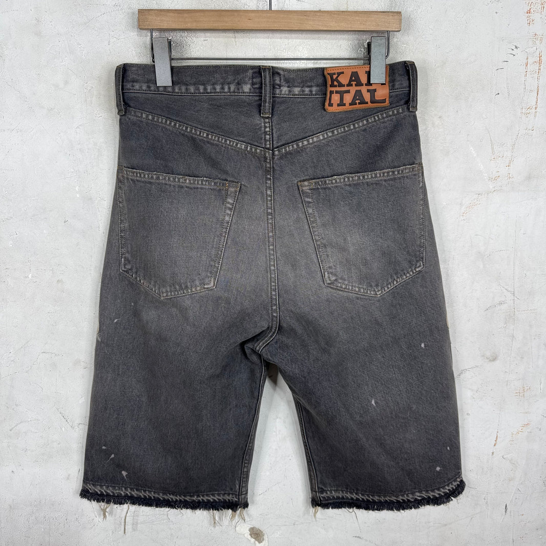 Kapital Grey Denim Bones Shorts