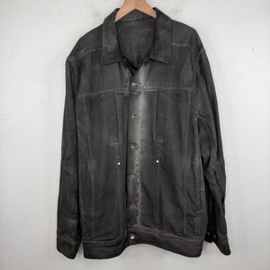 Rick Owens Lido Washed Selvedge Denim Button Up Work Jacket