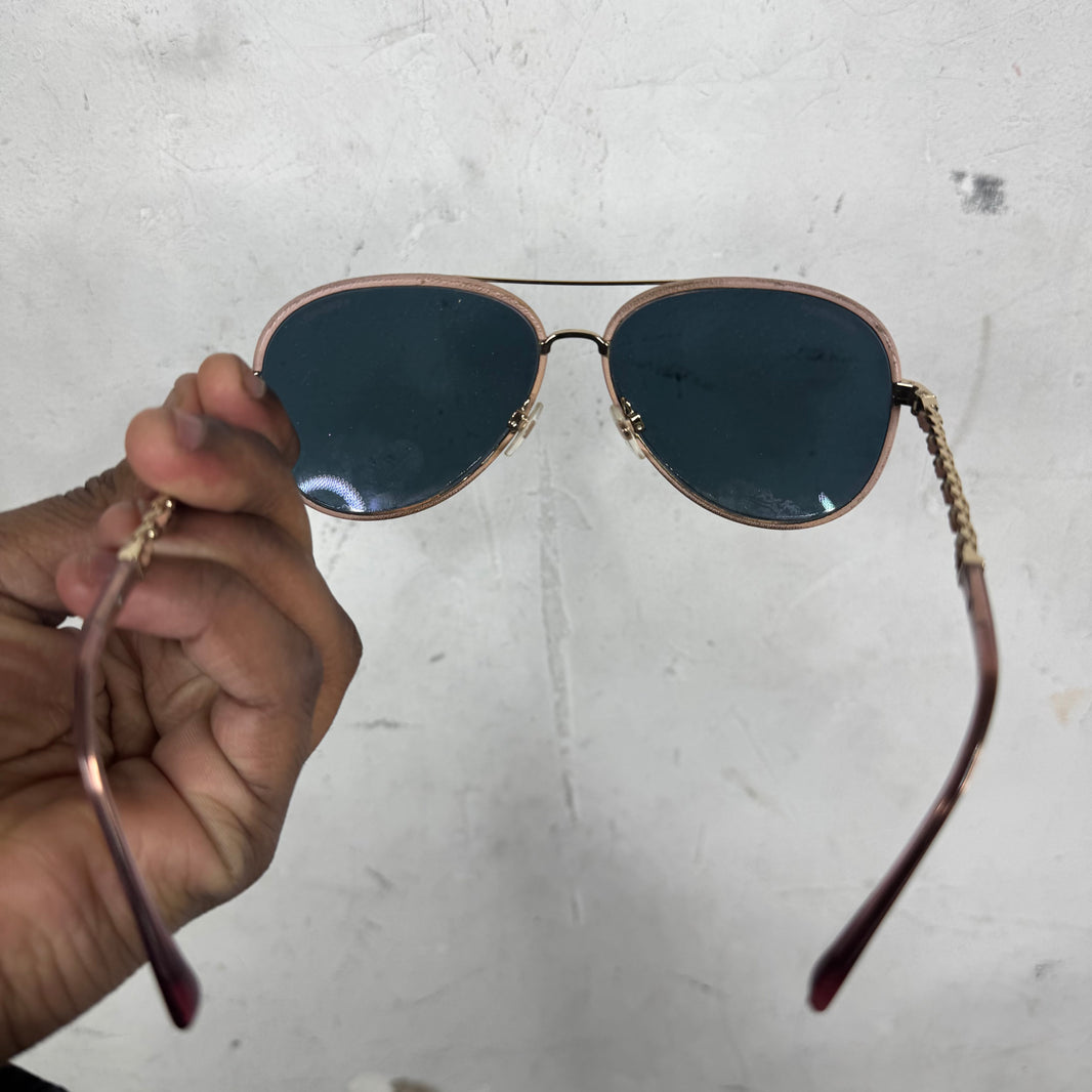 Chanel Purple Tinted Aviator Sunglasses