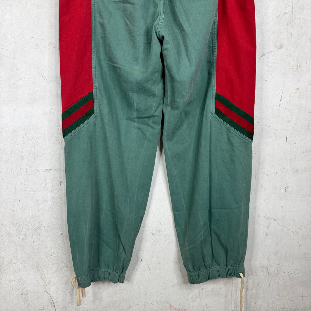 Gucci Green Paneled Nylon Pants
