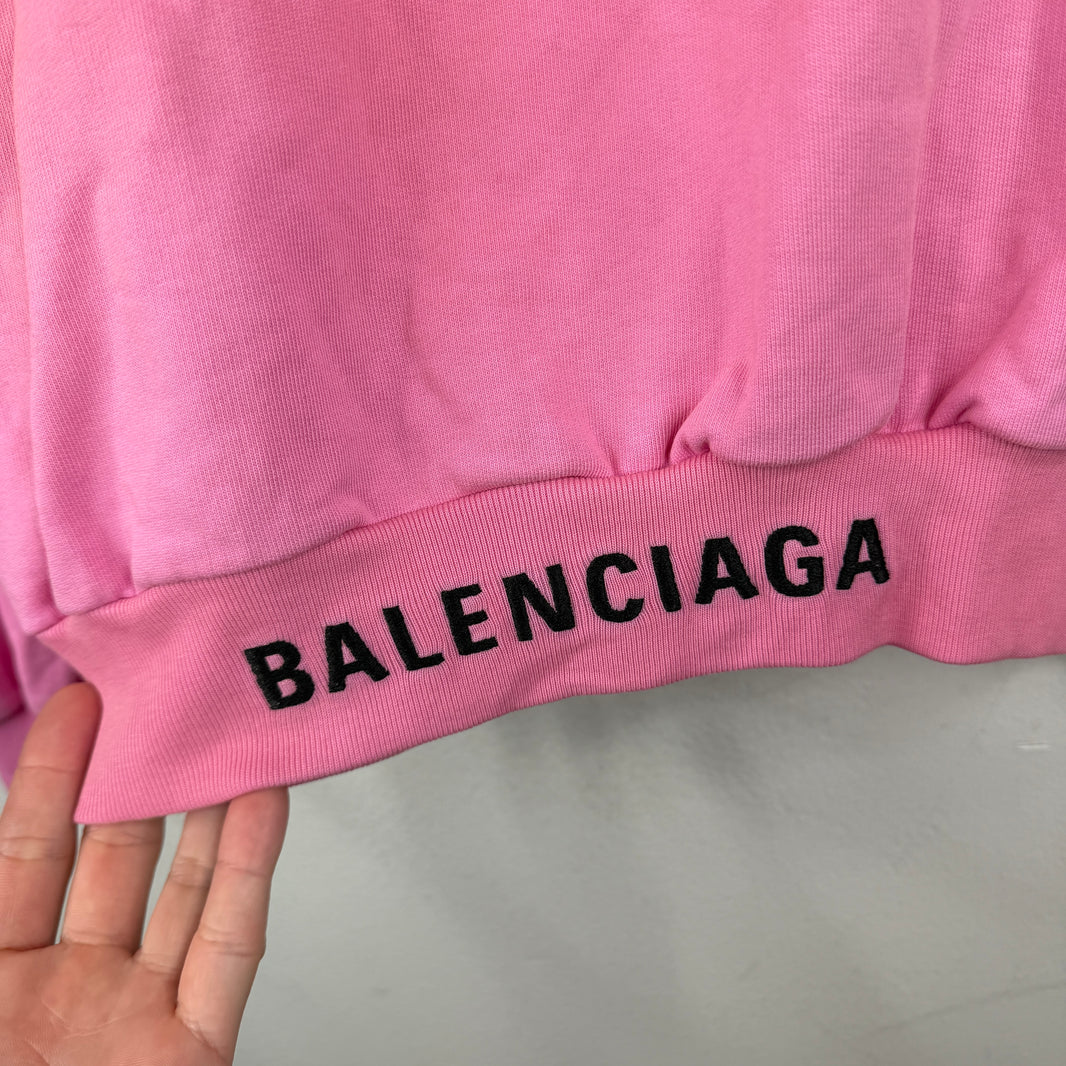Balenciaga Pink Back Tab Hoodie