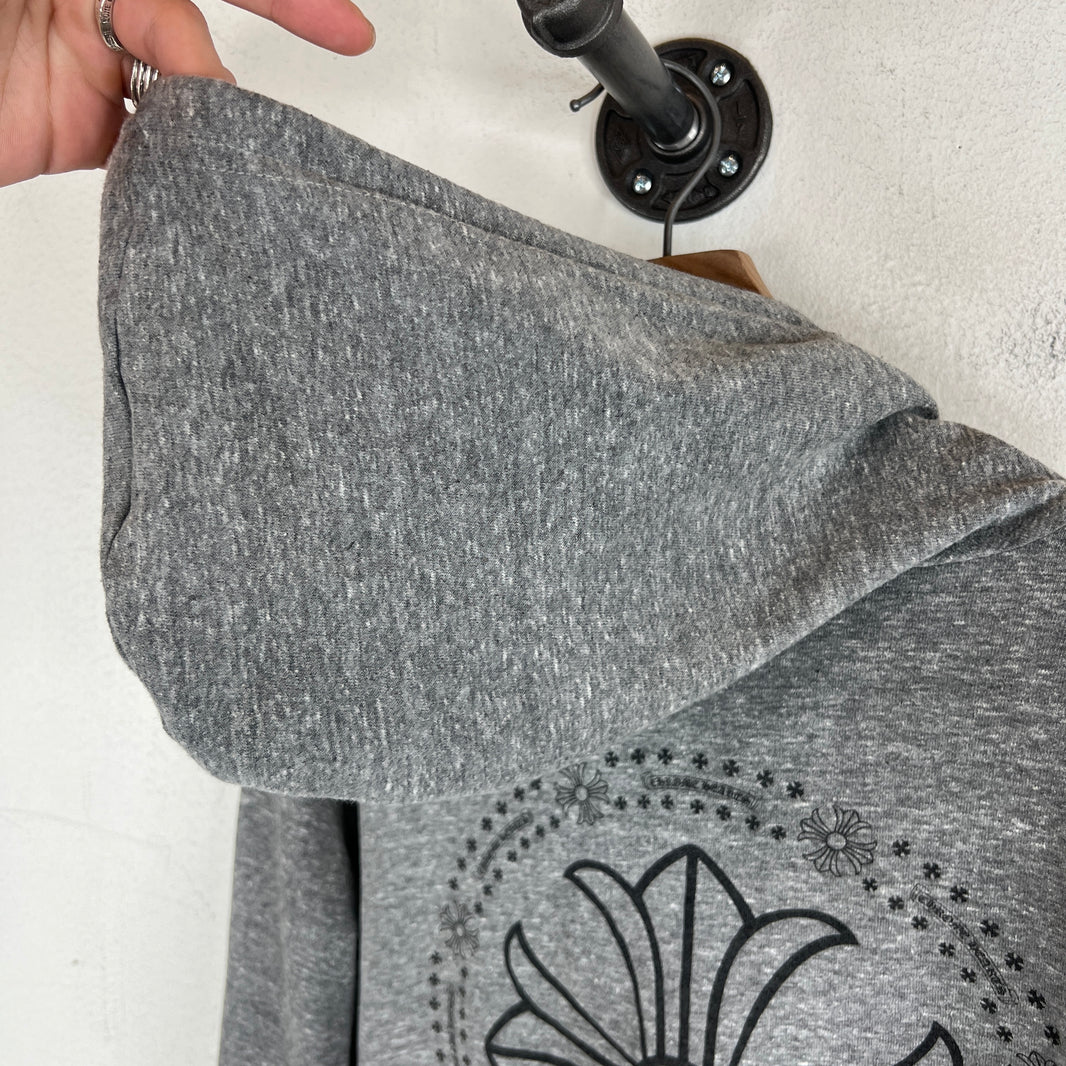 Chrome Hearts Grey Plus Zip-Up Hoodie