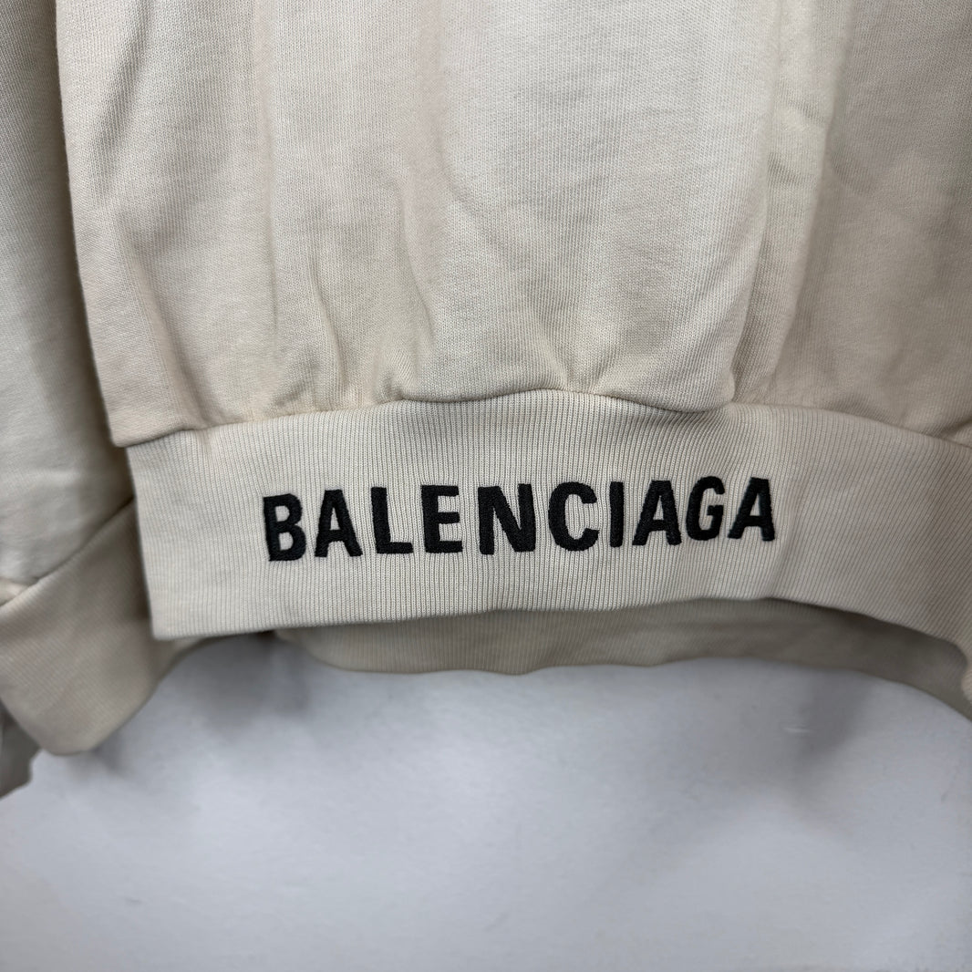 Balenciaga Tan Waistband Logo Hoodie