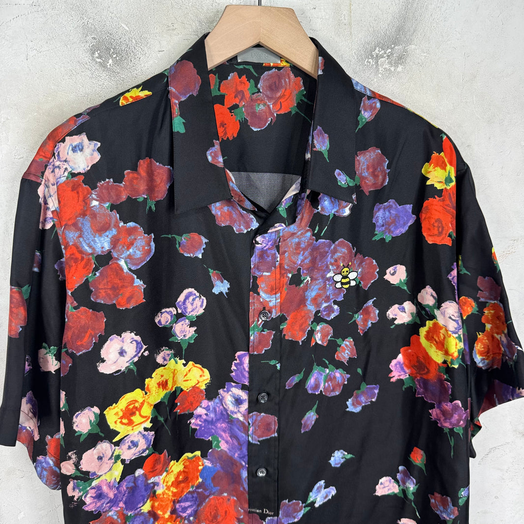 Dior Kaws Silk Floral Shirt