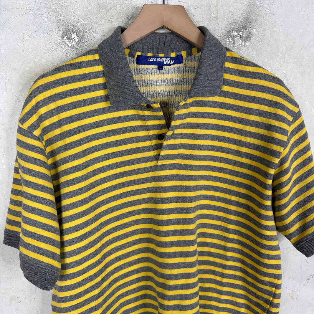 Junya Watanabe Yellow Striped Heavy Polo