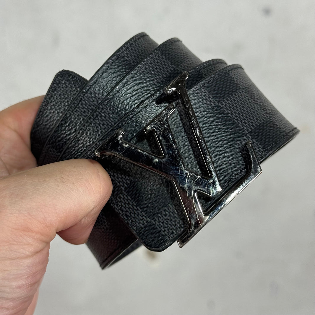 Louis Vuitton Black Damier Logo Belt