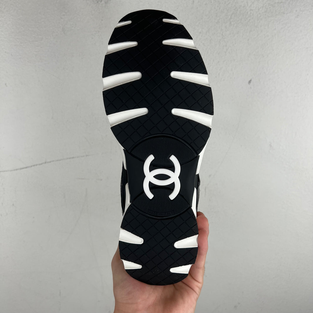 Chanel Black/White CC Runners
