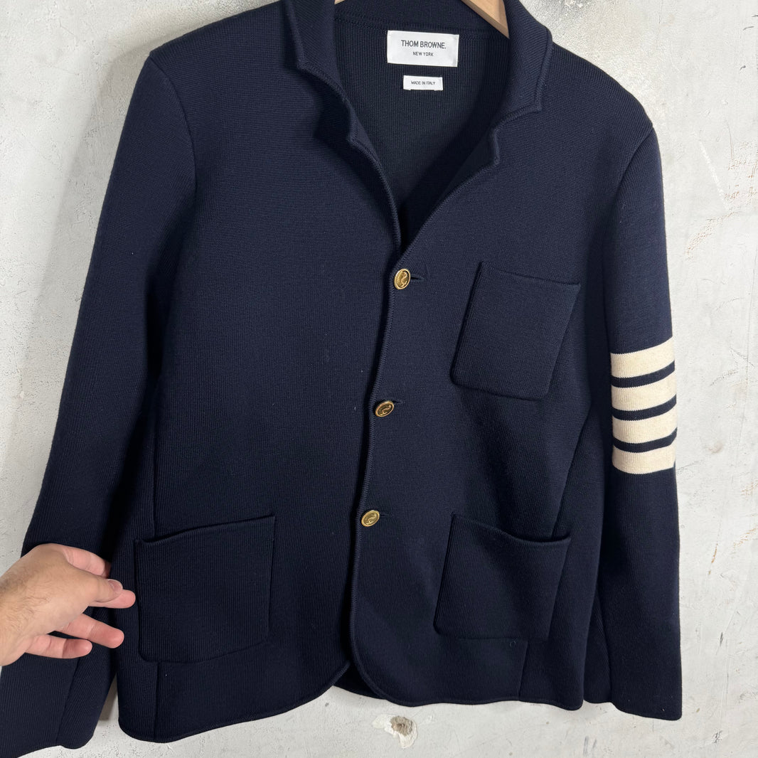 Thom Browne Navy Chore Sweater
