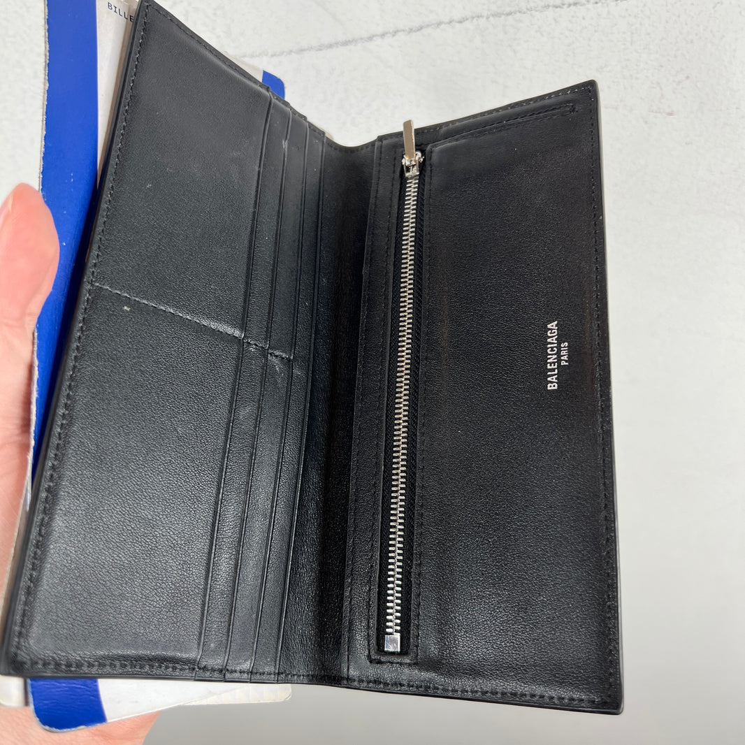 Balenciaga Red Two Ticket Passport Long Wallet