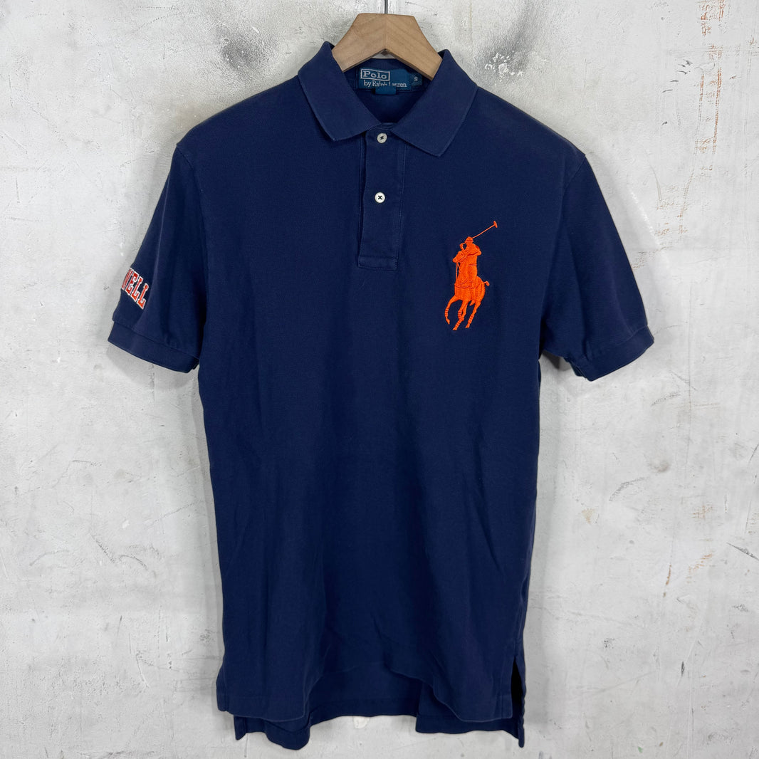 Ralph Lauren Bucknell Navy Orange Pony Polo