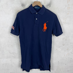 Ralph Lauren Bucknell Navy Orange Pony Polo